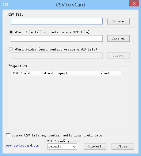 convert csv contacts to vcard